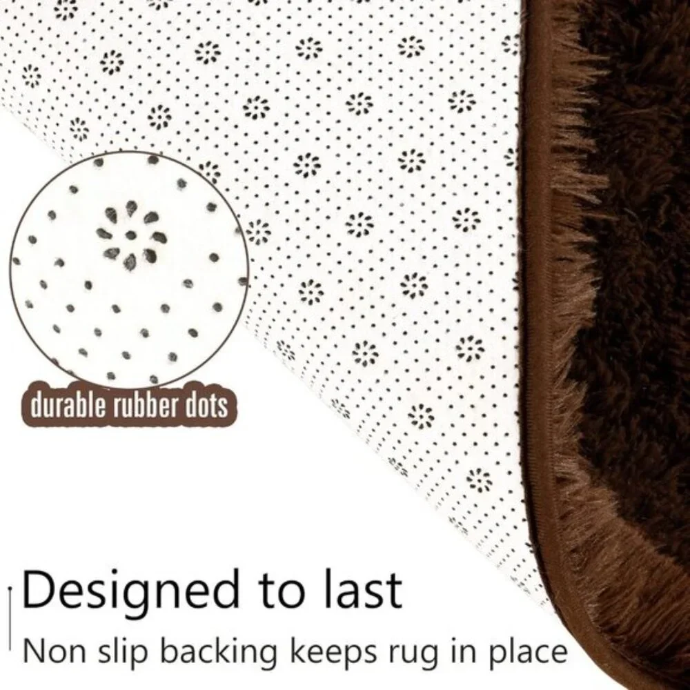 New 4x6 Brown Ultra Soft Rug, Fluffy Modern Carpet for Kids Bedroom & Nursery